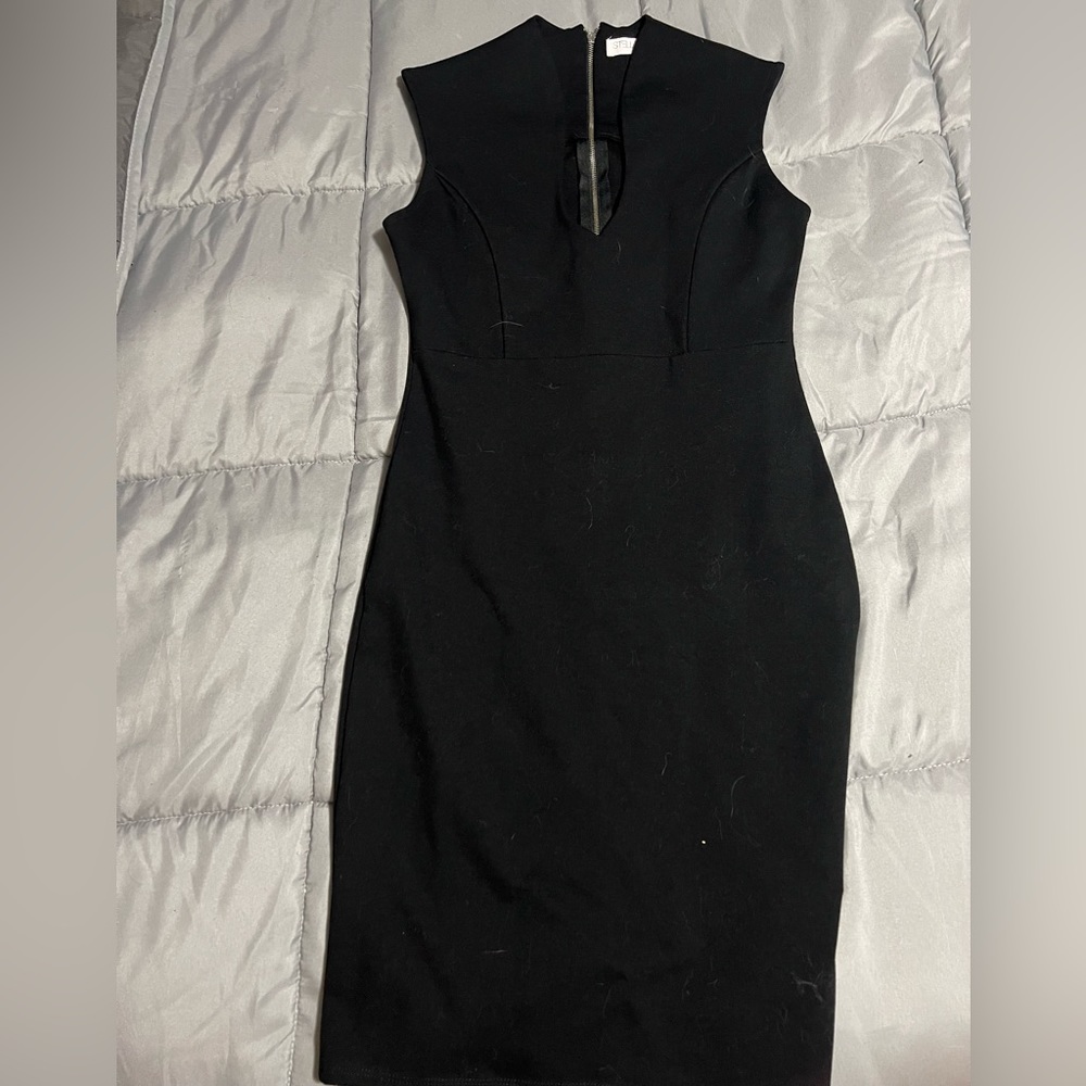 Black bodycon v neck dress Stella Luce